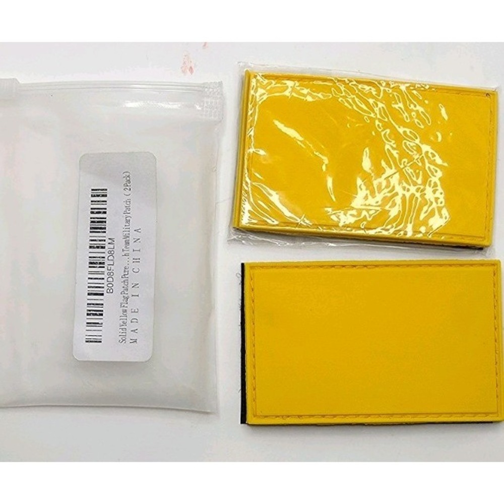 Solid Yellow Flag Patch Pure Color Tactical Military Morale Patch 2 Pack